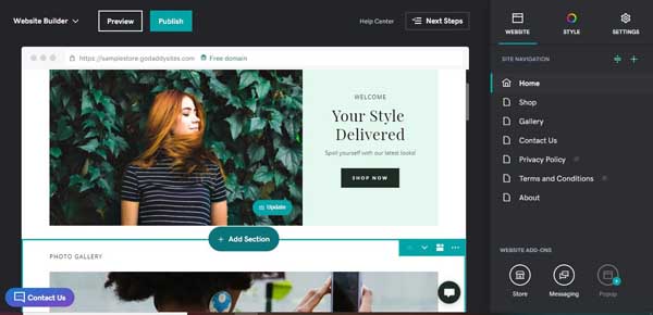 How to use the GoDaddy website builder.