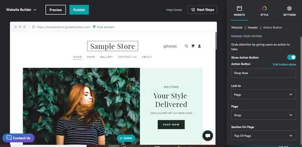 How to use the GoDaddy website builder.