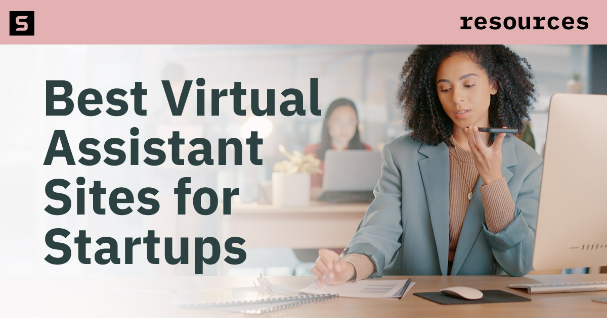 Woman looking at a virtual assistant site for startups.