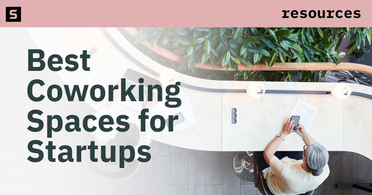 Overhead photo of a coworking space.