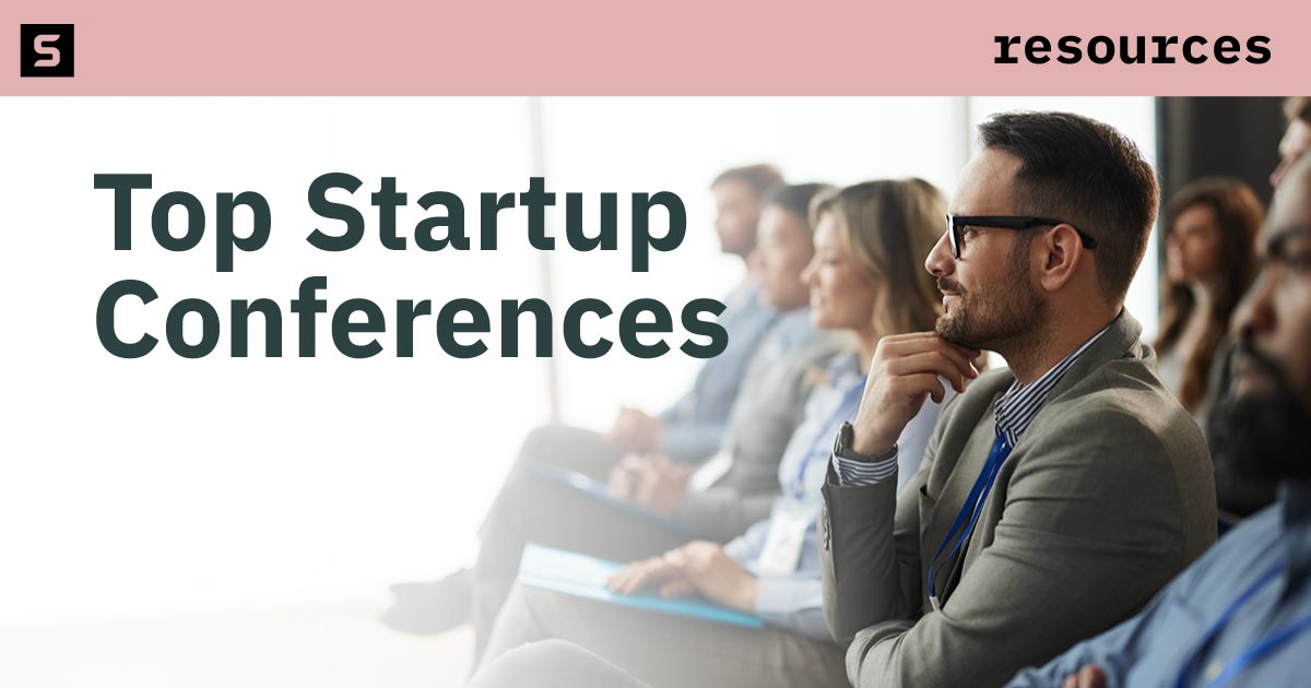 Man enjoying a startup conference.