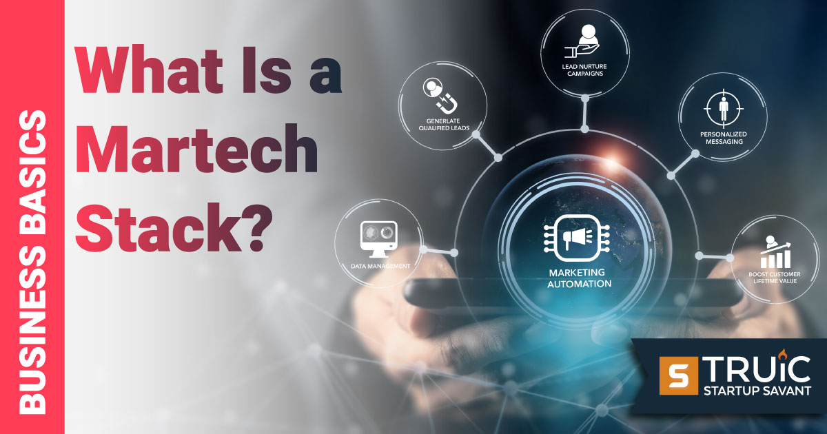 Abstract concept with martech web chart graphic on top of a photo.