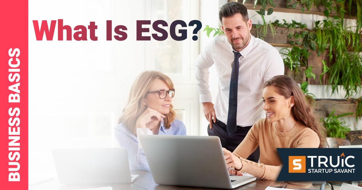 Hand with ESG icon concept.